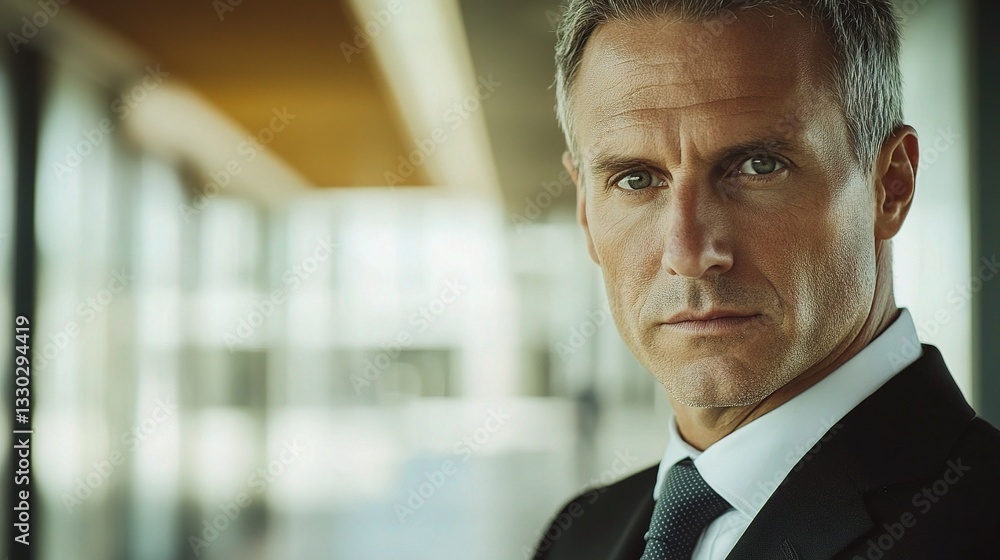 Fototapeta premium Confident Businessman in Modern Office Environment