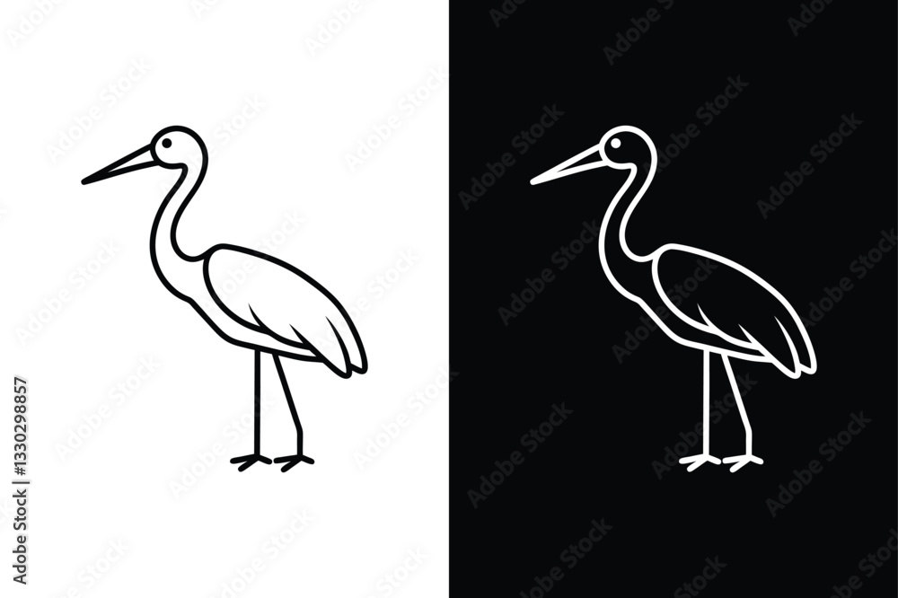 Fototapeta premium Stork icon vector on White Background ,Vector Art Illustration on white background.