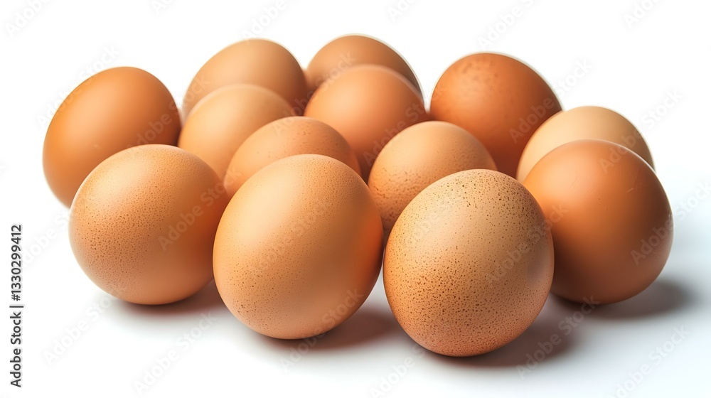 closeup of brown chicken eggs isolated on white closeup of brown chicken eggs isolated on white