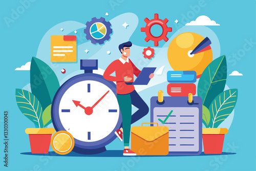 A consultant provides guidance on time management using tools and visuals for better productivity, Time management consulting