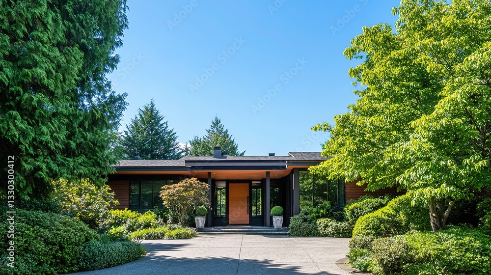 Modern Luxury Home Entrance with Clean Lines, Surrounded by Greenery, Under a Clear Blue Sky, Minimalistic and Serene Design.
Modern Luxury Home Entrance with Clean Lines, Surrounded by Greenery, Under a Clear Blue Sky, Minimalistic and Serene Design.