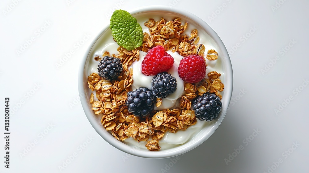 A bowl of yogurt topped with granola and fresh berries, symbolizing a healthy and balanced breakfast.
A bowl of yogurt topped with granola and fresh berries, symbolizing a healthy and balanced breakfast.