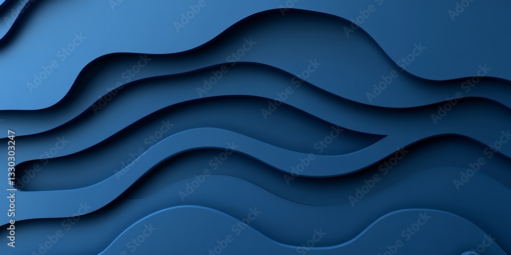 Abstract Blue Wave Layers Paper Cut Design Background 3D Art Form Curve Lines Style Color Abstract Blue Wave Layers Paper Cut Design Background 3D Art Form Curve Lines Style Color