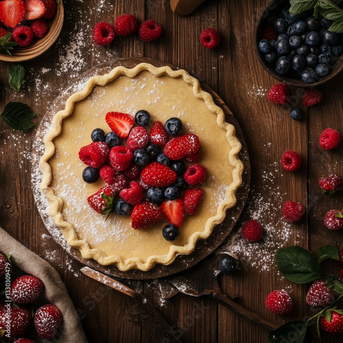 cake with berries