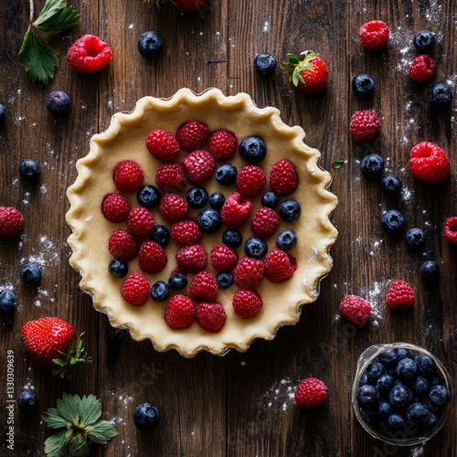 cake with berries