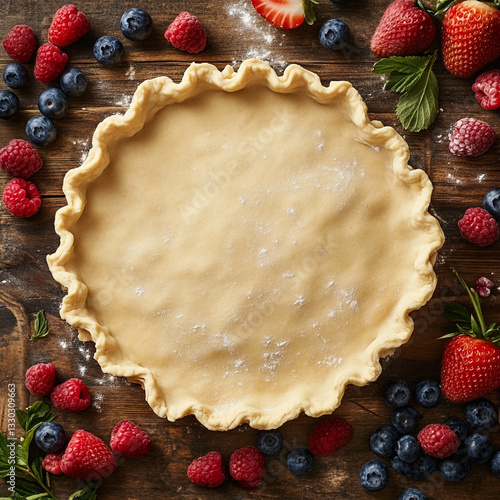 raw dough cake with berries