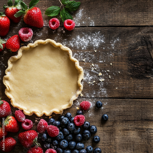 raw dough with berries
