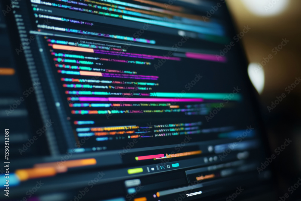 A close-up captures the intricate details of a computer screen showcasing HTML and CSS code with colorful syntax highlighting. This highlights the complexity and beauty of programming A close-up captures the intricate details of a computer screen showcasing HTML and CSS code with colorful syntax highlighting. This highlights the complexity and beauty of programming