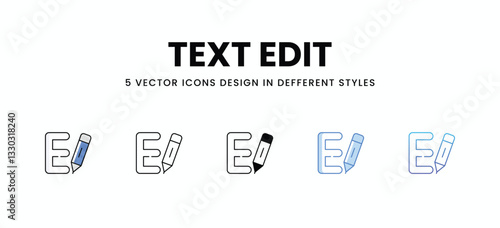 Text Edit vector icons set stock illustration