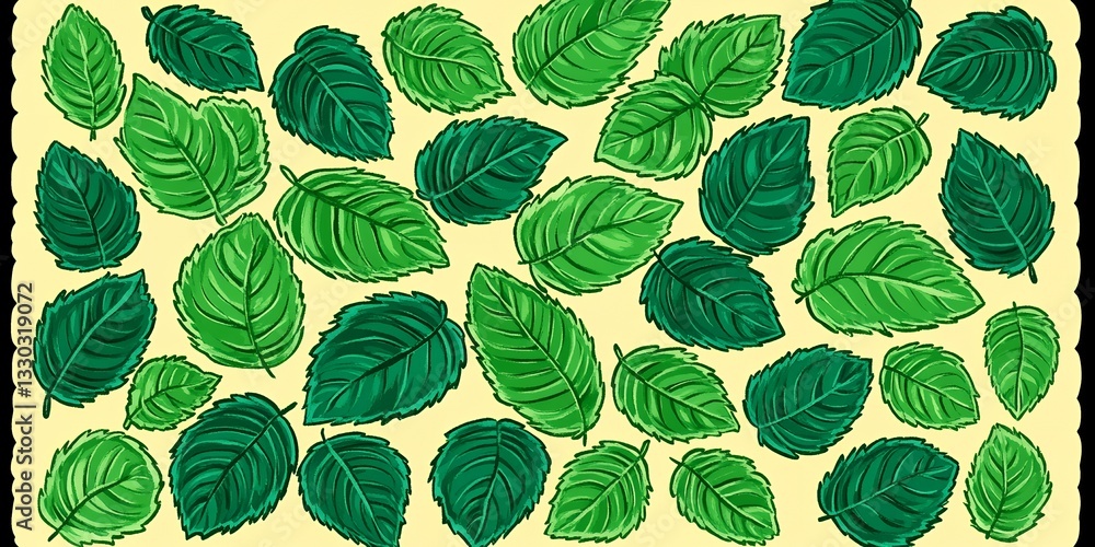Vibrant Green Leaf Pattern Natural Botanical Design art lush mint plant fresh vivid leafy Vibrant Green Leaf Pattern Natural Botanical Design art lush mint plant fresh vivid leafy