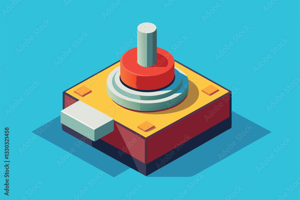 A vibrant joystick controller sits prominently, ready for gaming with a customizable design and flat surface, Toggle Customizable Semi Flat Illustration A vibrant joystick controller sits prominently, ready for gaming with a customizable design and flat surface, Toggle Customizable Semi Flat Illustration
