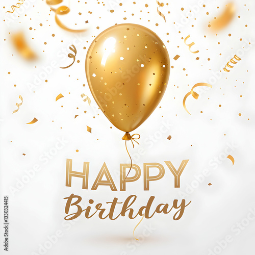 Happy birthday greeting card poster with balloon decoration