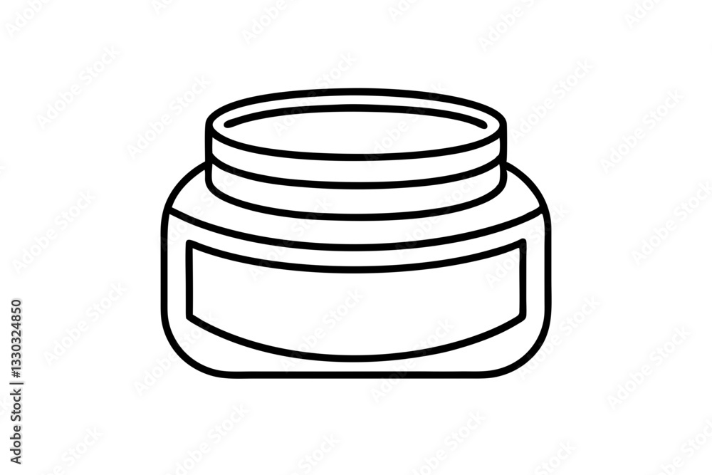 face cream jar line art silhouette vector illustration face cream jar line art silhouette vector illustration