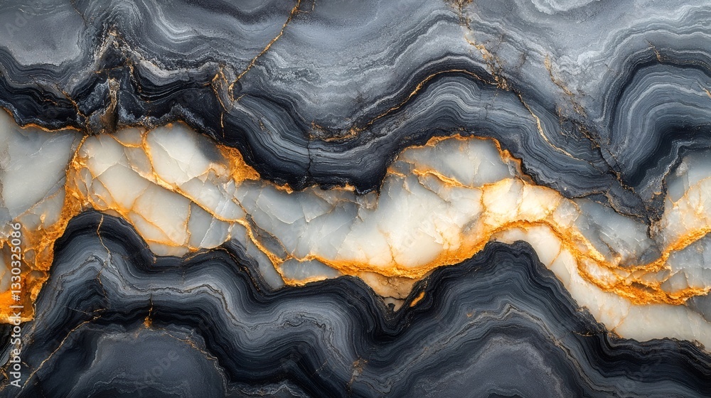 Luxurious marble texture showing elegant golden veins and curves