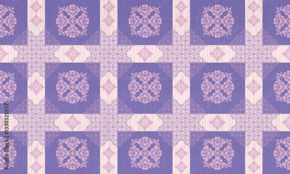 Rug pattern flowers soft violet in a dark violet background Rug pattern flowers soft violet in a dark violet background