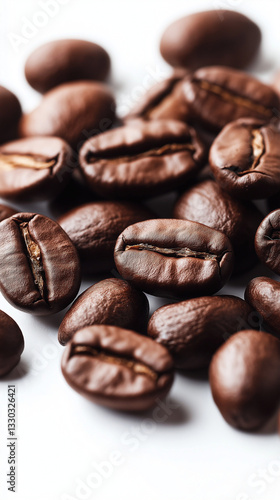 Wallpaper Mural Freshly roasted coffee beans on a white background Torontodigital.ca