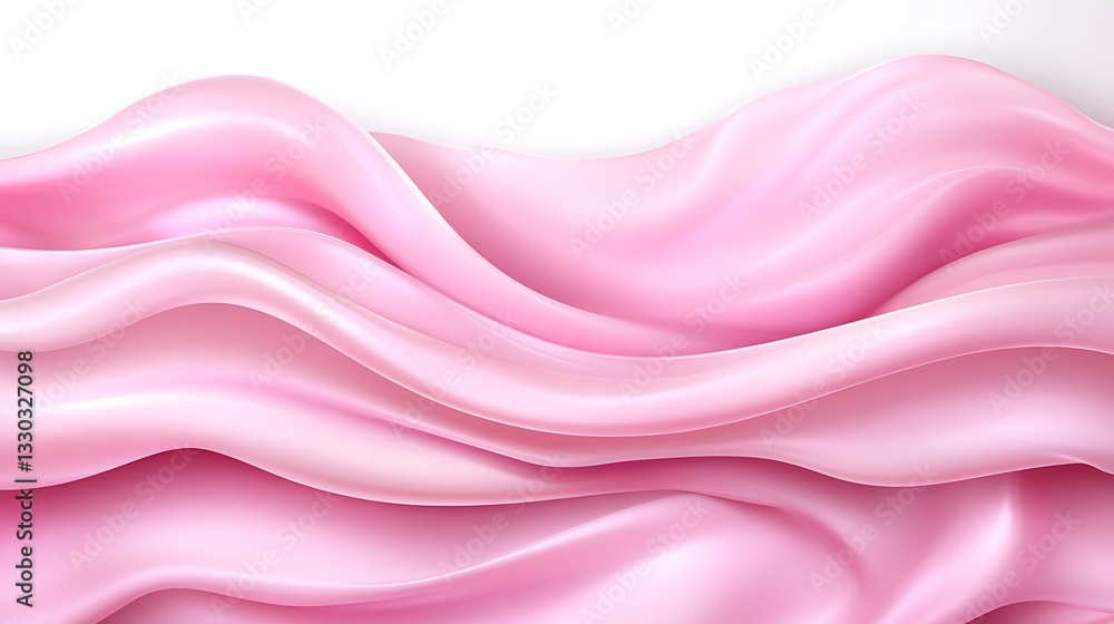 Obraz premium Pink fabric gracefully flowing across the entire white background