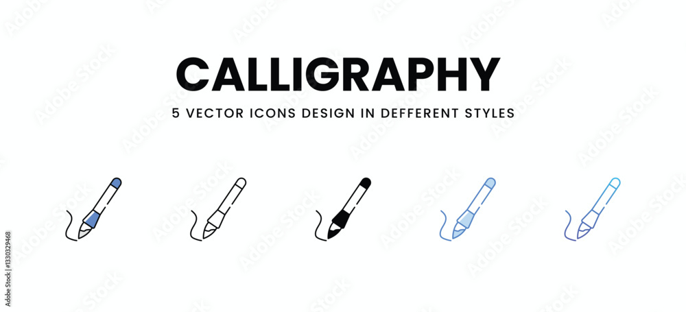 Calligraphy vector icons set stock illustration Calligraphy vector icons set stock illustration