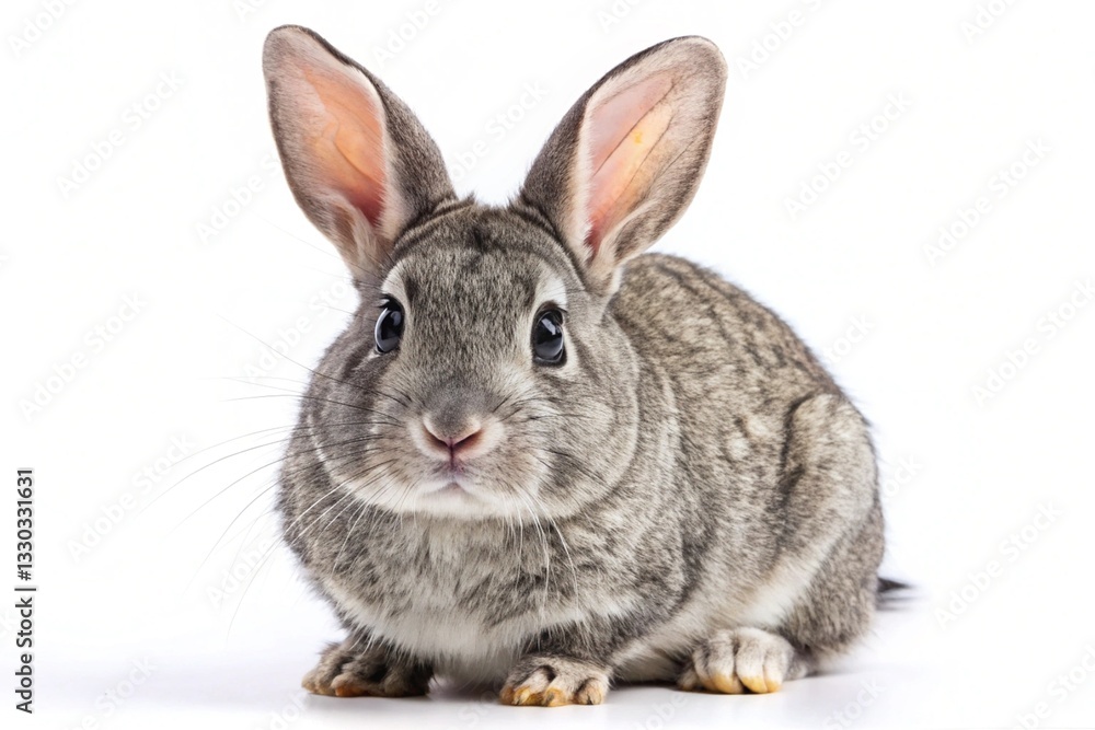chinchilla American rabbit isolated on white background chinchilla American rabbit isolated on white background