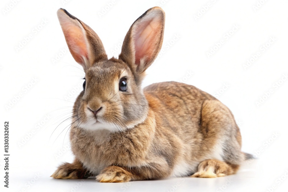 satin standard rabbit isolated on white background satin standard rabbit isolated on white background