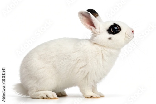 dwarf hotot rabbit isolated on white background