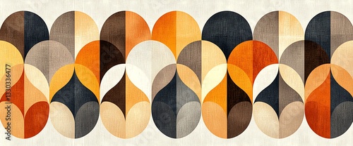 Geometric Seamless Pattern with Warm Earthy Tones
