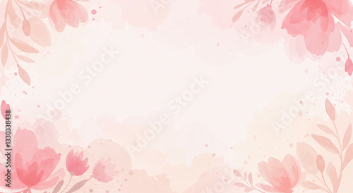 grunge pink background with flowers, paint style background