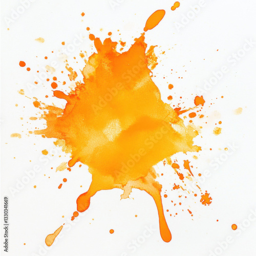 a watery brush stroke of red and orange watercolor isolated  on white background ,oil paint, drips, colorful

