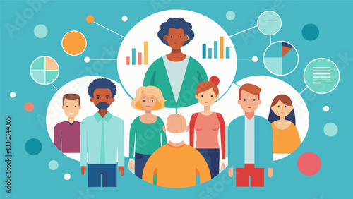 By analyzing demographic data researchers can uncover social determinants of health that may be contributing to health disparities within a population.. Vector illustration