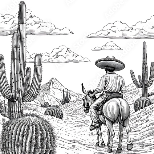 Desert Donkey Ride, Southwestern Landscape