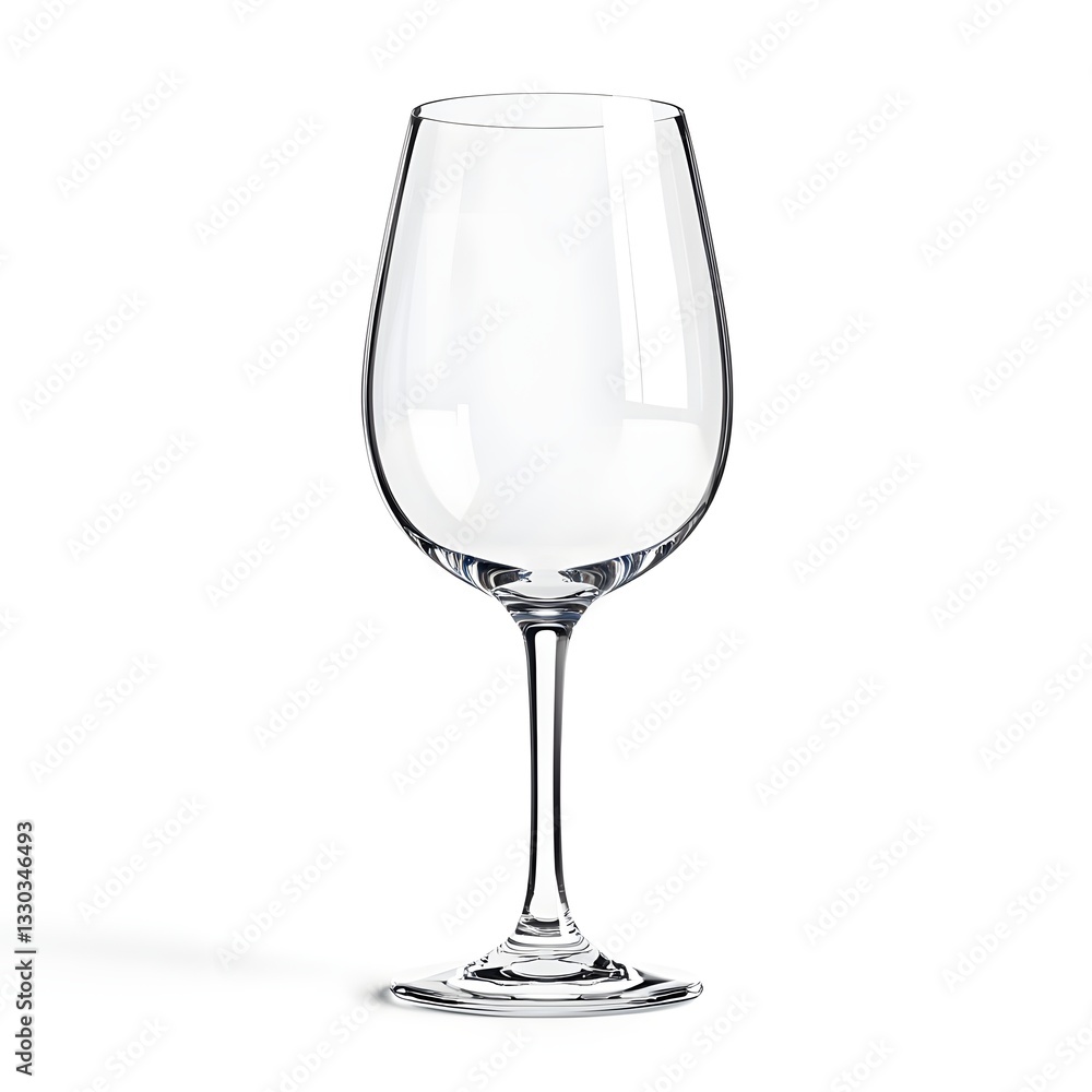 Elegant Empty Wine Glass Isolated on White Background Perfect for Mockups and Restaurant Menus Elegant Empty Wine Glass Isolated on White Background Perfect for Mockups and Restaurant Menus