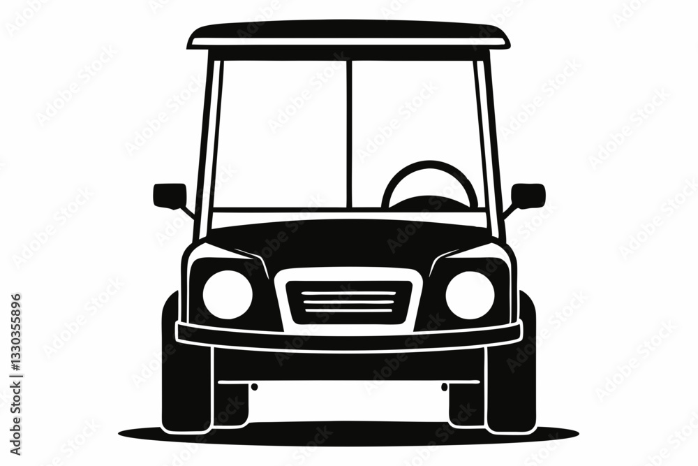 golf cart line art silhouette vector illustration golf cart line art silhouette vector illustration