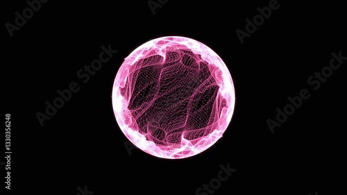 Pink Energy Orb Pulsing on a Dark Canvas – Bright and Dynamic Motion