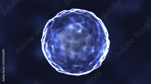 Glowing Blue Sphere Floating on a Soft Background – Calm and Elegant Animation