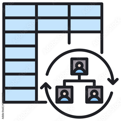 Reorganization Lineal Color Icon