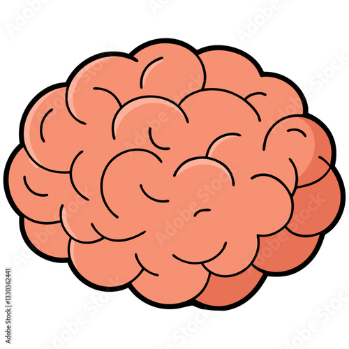 Cartoon human brain vector illustration  
