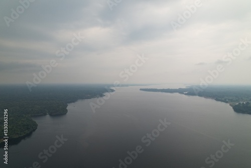 Wallpaper Mural Scenic view of a river winding through lush green forests in Amazon Torontodigital.ca