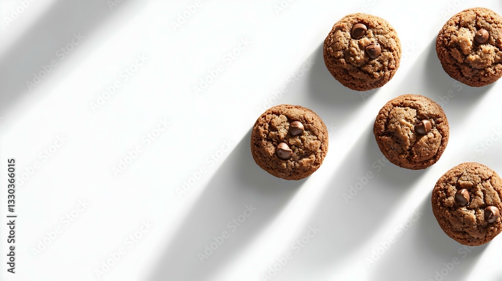 Chocolate chip cookie on a white background Chocolate chip cookie on a white background