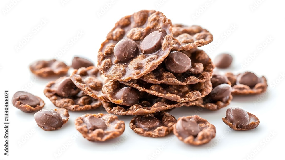 chocolate corn pads isolated on white background chocolate corn pads isolated on white background
