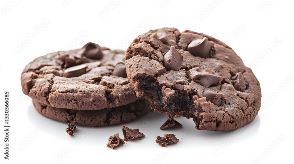 Obraz premium Chocolate cookies isolated on white background