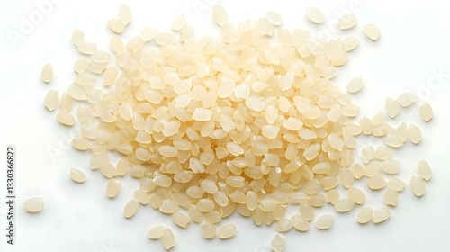Cooked white rice isolated on white background