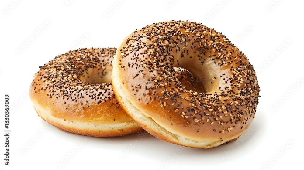 Fresh bagel and sweet donuts isolated on a white Fresh bagel and sweet donuts isolated on a white
