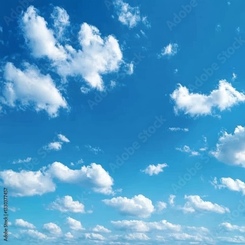Blue sky background with white clouds. Vector illustration. Eps 10.