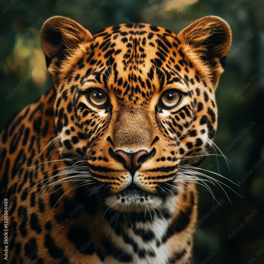 Obraz premium Portrait of leopard on the background of nature. Wildlife scene.