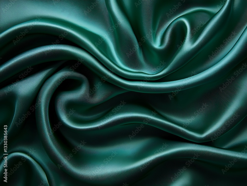 Obraz premium Emerald Silk Draped Fabric Texture