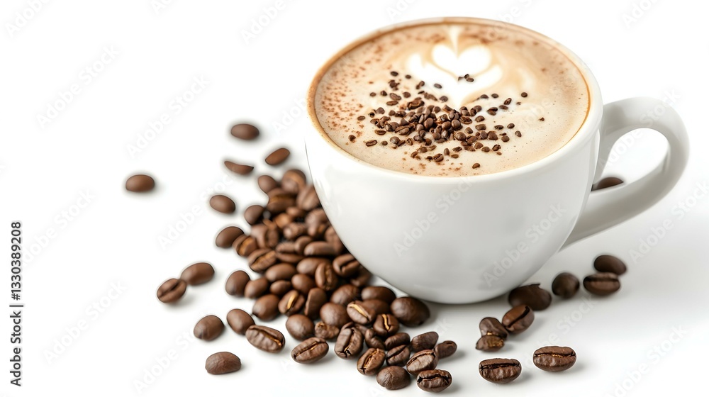 Isolated white background with coffee latte Isolated white background with coffee latte