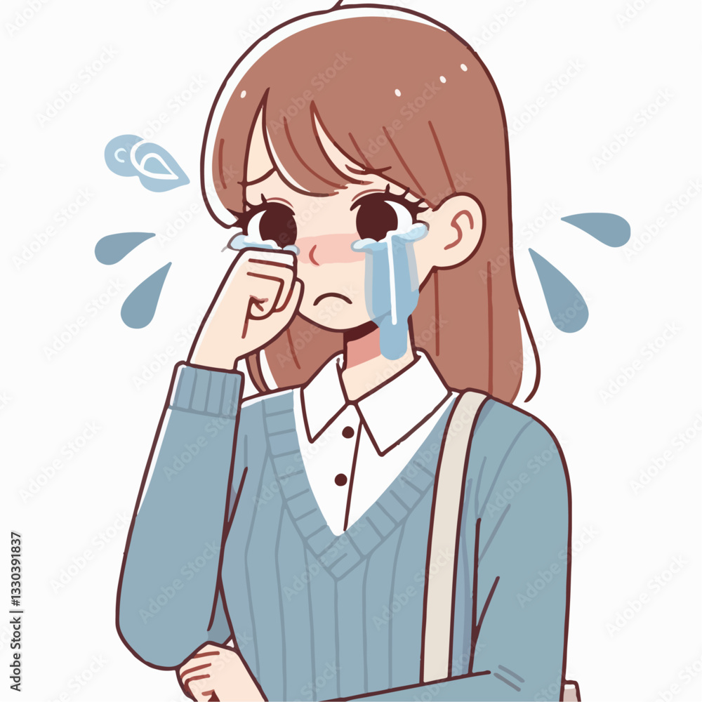 vector illustration of crying person vector illustration of crying person