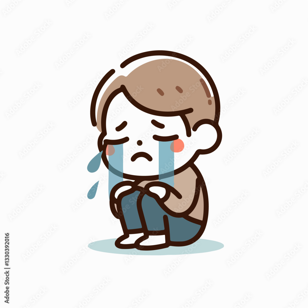 vector illustration of crying person vector illustration of crying person
