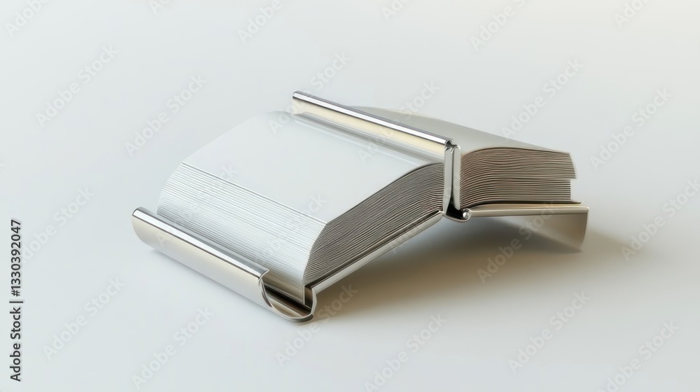 Metal book holder with blank pages Metal book holder with blank pages