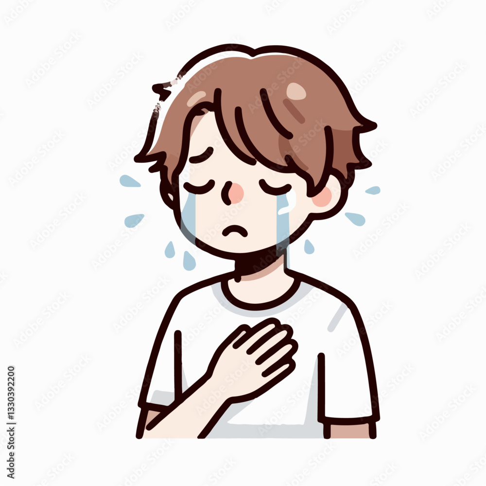 vector illustration of crying person vector illustration of crying person